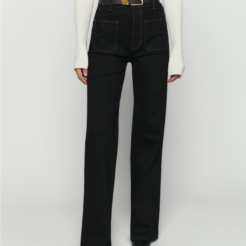 Reformation Alyssa High Rise Wide Leg Long Jeans, Size 27